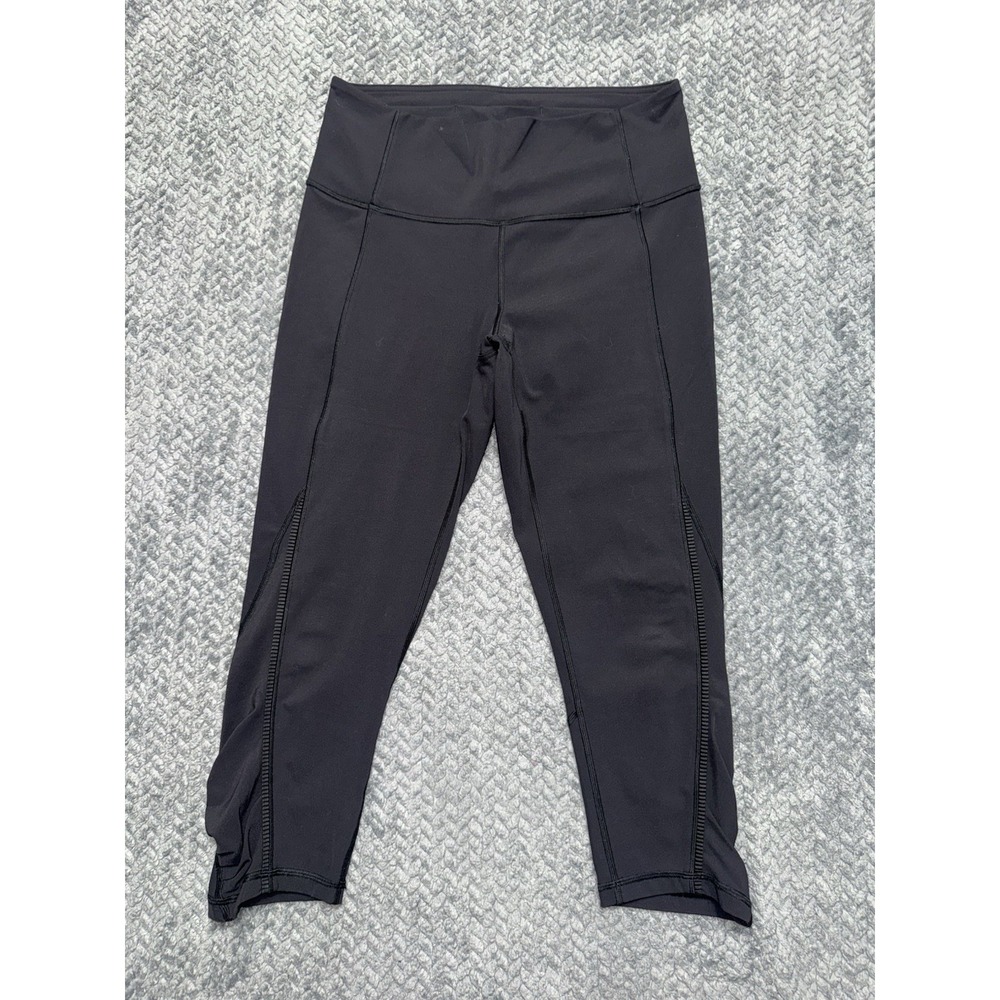 Lululemon Leggings Womens In Movement Crop Everlux Athletic Yoga Run Sz 10
